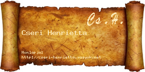 Cseri Henrietta névjegykártya